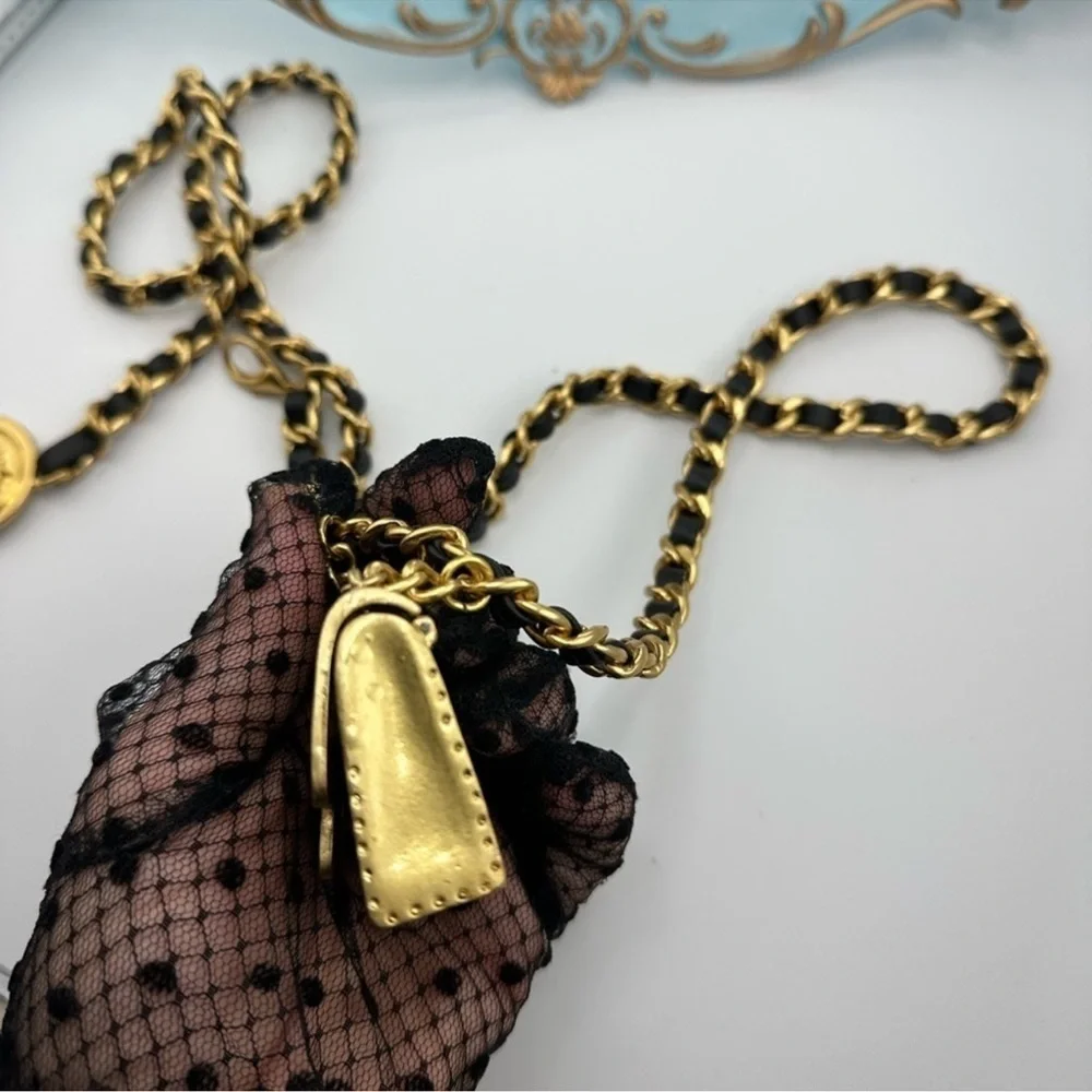Anthropologie Mini Double Chain Charm Belt/Bag